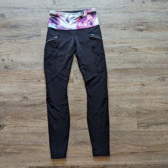 lululemon athletica Pants - Lululemon Toasty Tech Tight II Black / Blooming Pixie Multi Size 2